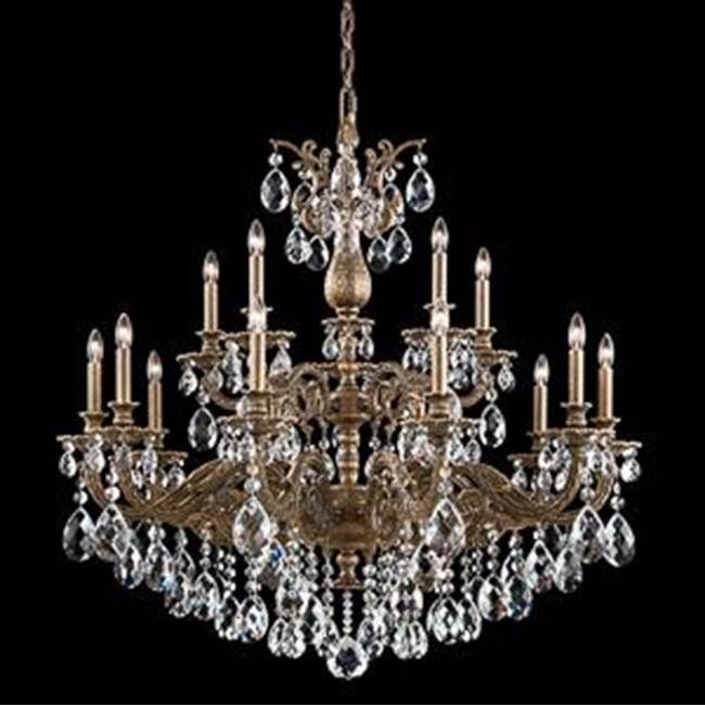 Schonbek Milano 15 Light 110V Chandelier in French Gold with Clear Heritage Crystals