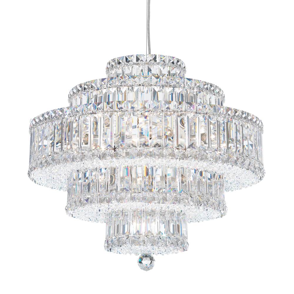 Schonbek Plaza 22 Light 110V Pendant in Stainless Steel with Clear Crystals From Swarovski®