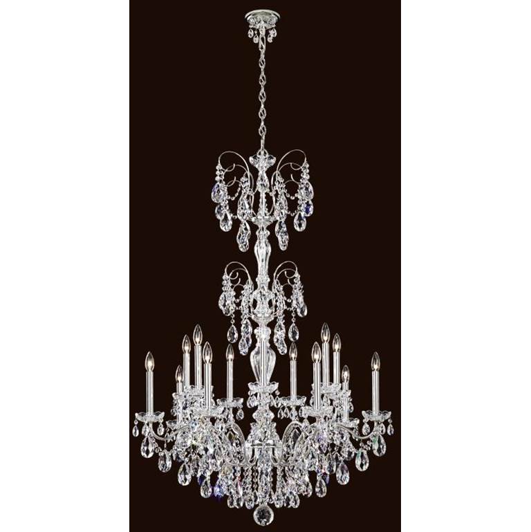 Schonbek Sonatina 14 Light 110V Chandelier in Silver with Clear Crystals From Swarovski®