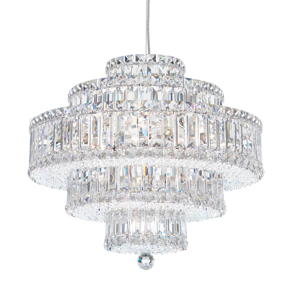 Schonbek Plaza 22 Light 120V Pendant in Polished Stainless Steel with Clear Optic Crystal