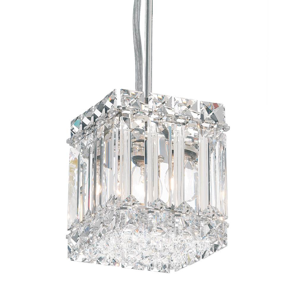 Schonbek Quantum 2 Light 120V Mini Pendant in Polished Stainless Steel with Clear Optic Crystal