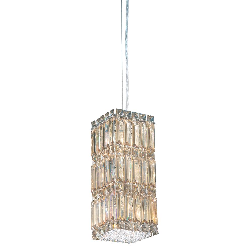 Schonbek Quantum 6 Light 120V Mini Pendant in Polished Stainless Steel with Clear Optic Crystal