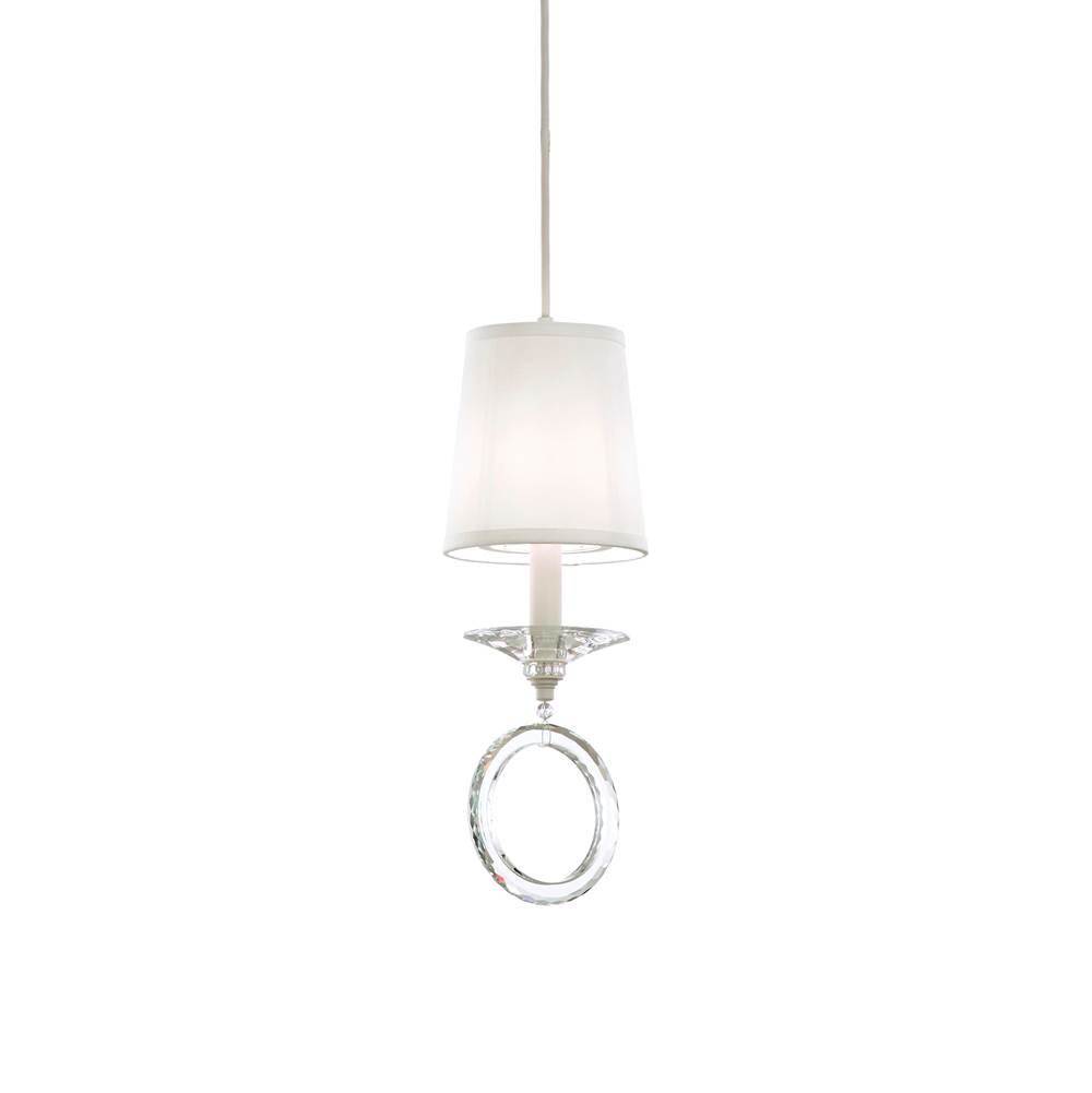 Schonbek Emilea 1 Light 110V Pendant in Heirloom Gold with Clear Optic Crystal and Shade Silk Hardback Off
