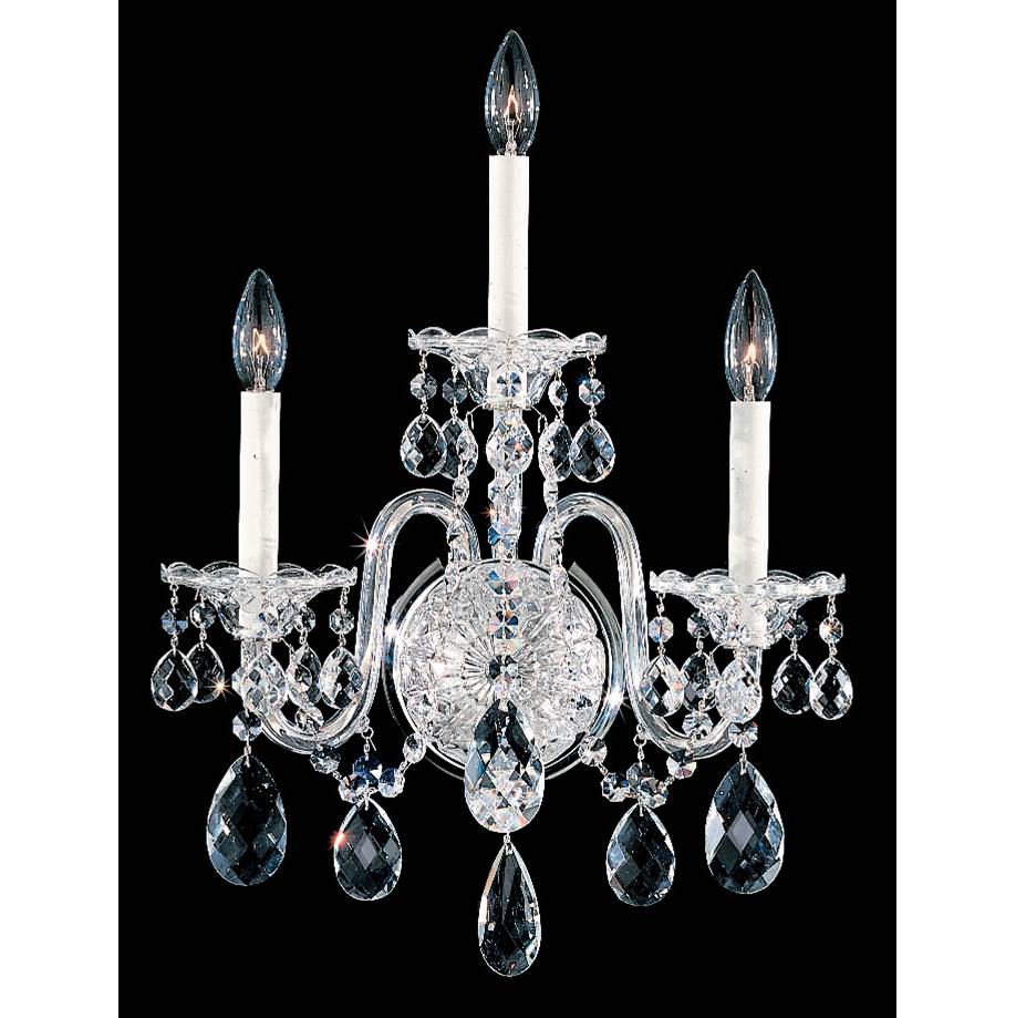 Schonbek Sterling 3 Light 120V Wall Sconce in Polished Silver with Clear Radiance Crystal