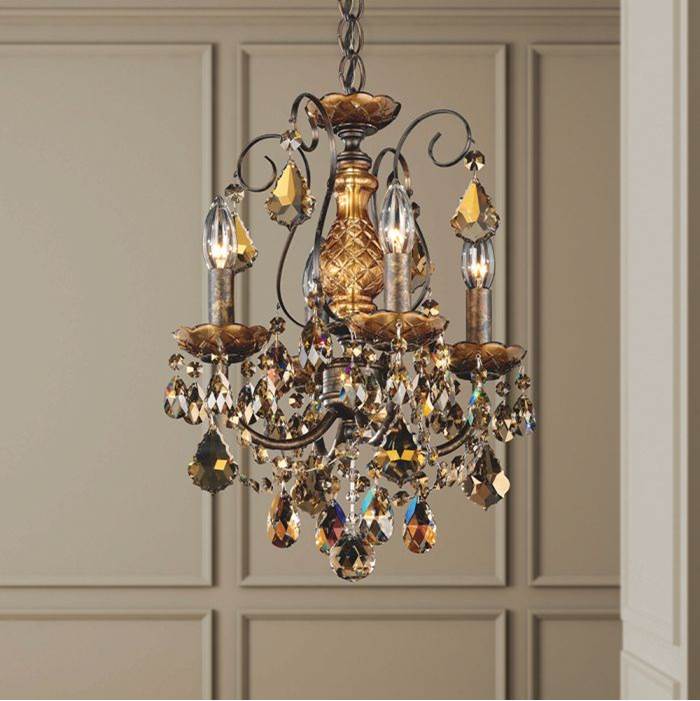 Schonbek New Orleans 4 Light 110V Chandelier in Etruscan Gold with Clear Crystals From Swarovski®