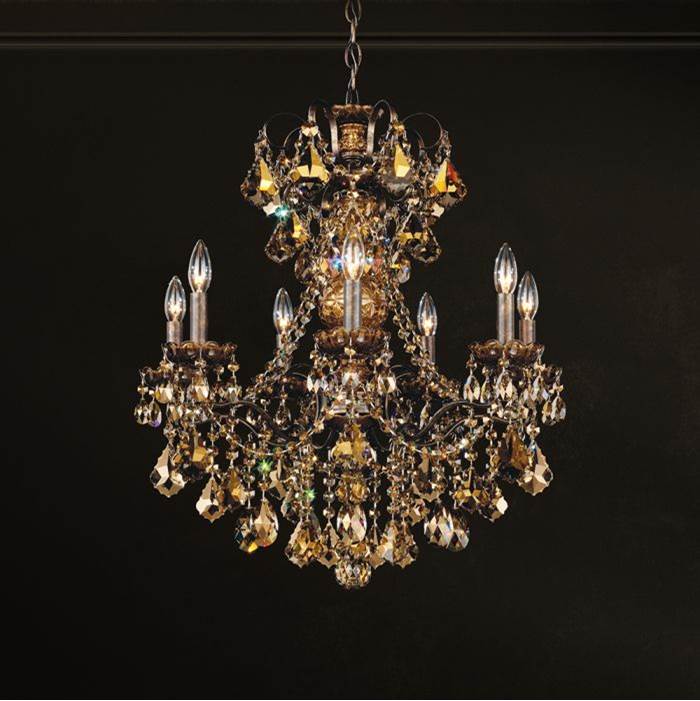 Schonbek New Orleans 7 Light 110V Chandelier in Antique Silver with Clear Crystals From Swarovski®
