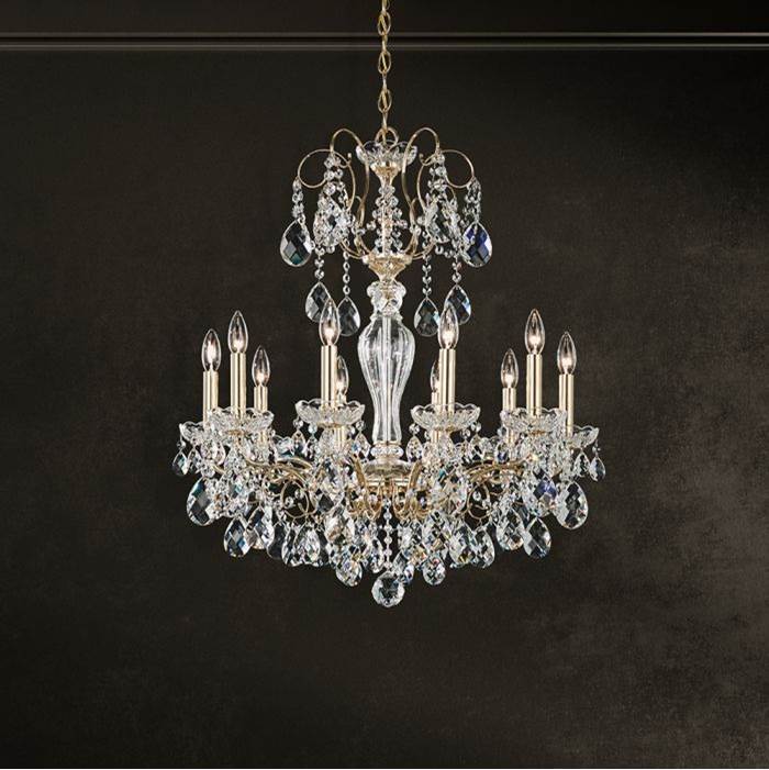 Schonbek Sonatina 10 Light 110V Chandelier in Black Pearl with Clear Crystals From Swarovski®