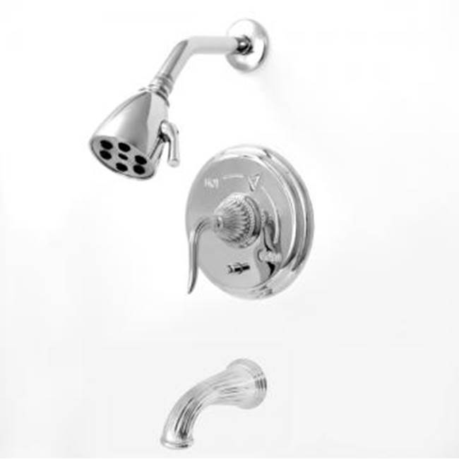 Sigma Pressure Balanced Tub & Shower Set With 9'' Plate Trim (Includes Haf And Wall Tub Spout) Jeferson Elite Ii Polished Nickel Pvd .43