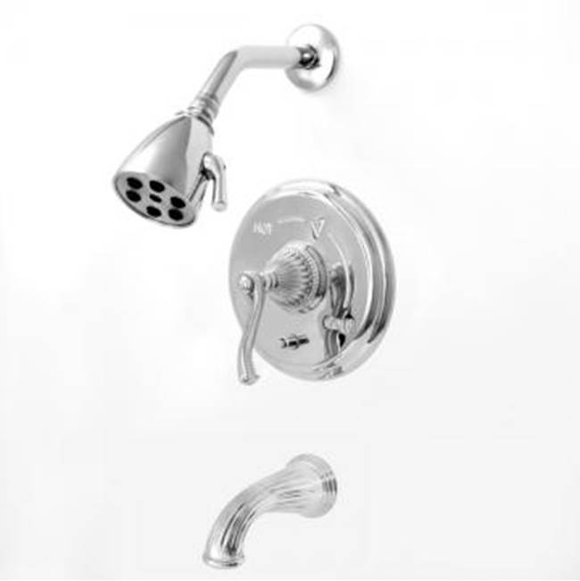 Sigma Pressure Balanced Tub & Shower Set With 9'' Plate Trim (Includes Haf And Wall Tub Spout) Devon Polished Nickel Uncoated .49