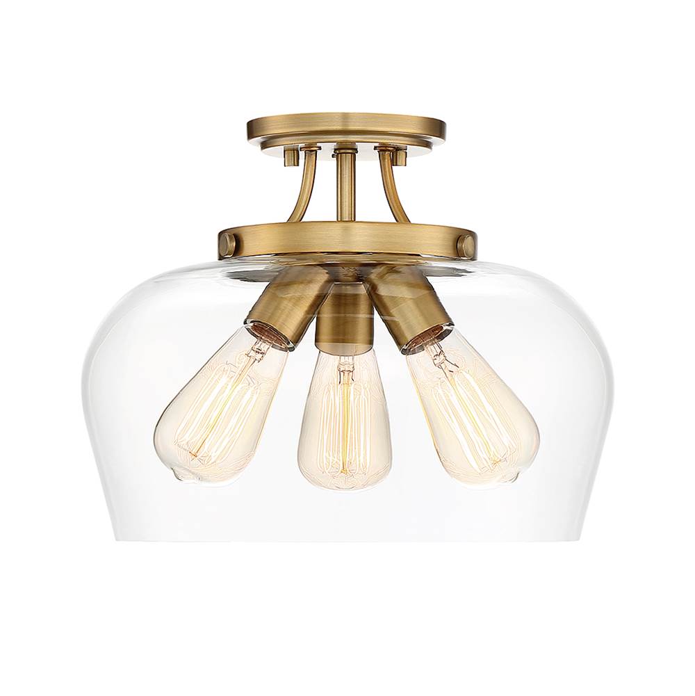 Savoy House Octave 3-Light Ceiling Light in Warm Brass