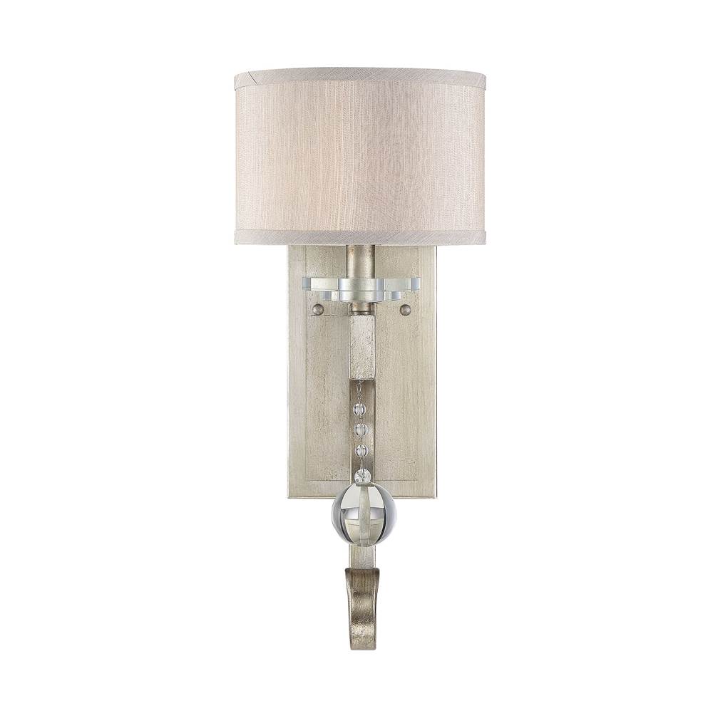 Savoy House Rosendal 1-Light Wall Sconce in Silver Sparkle
