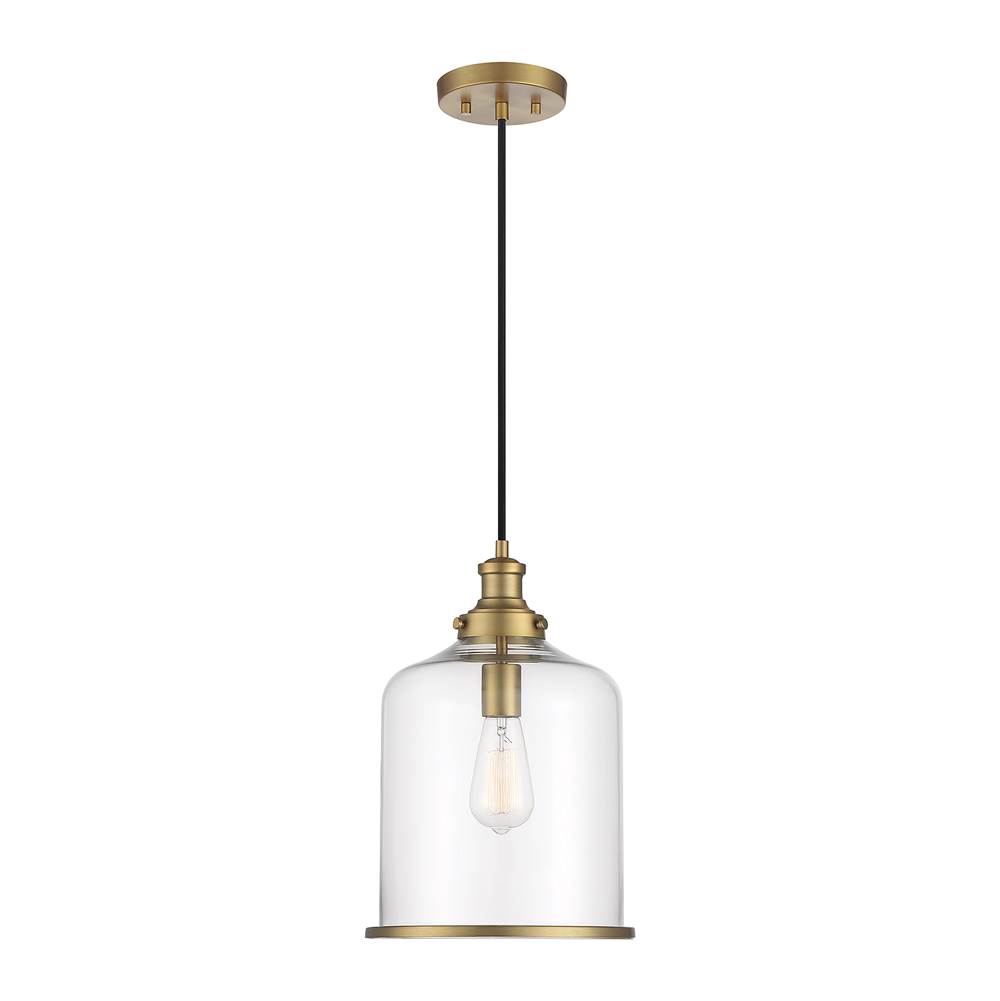 Savoy House 1-Light Pendant in Natural Brass