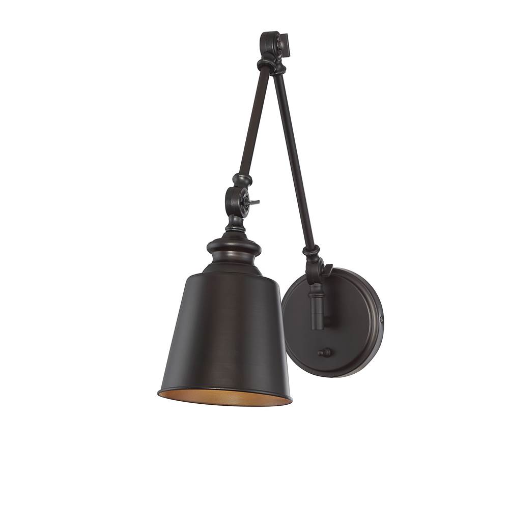Savoy House 1-Light Adjustable Wall Sconce in Oil Rubbed Bronze (Set of 2)