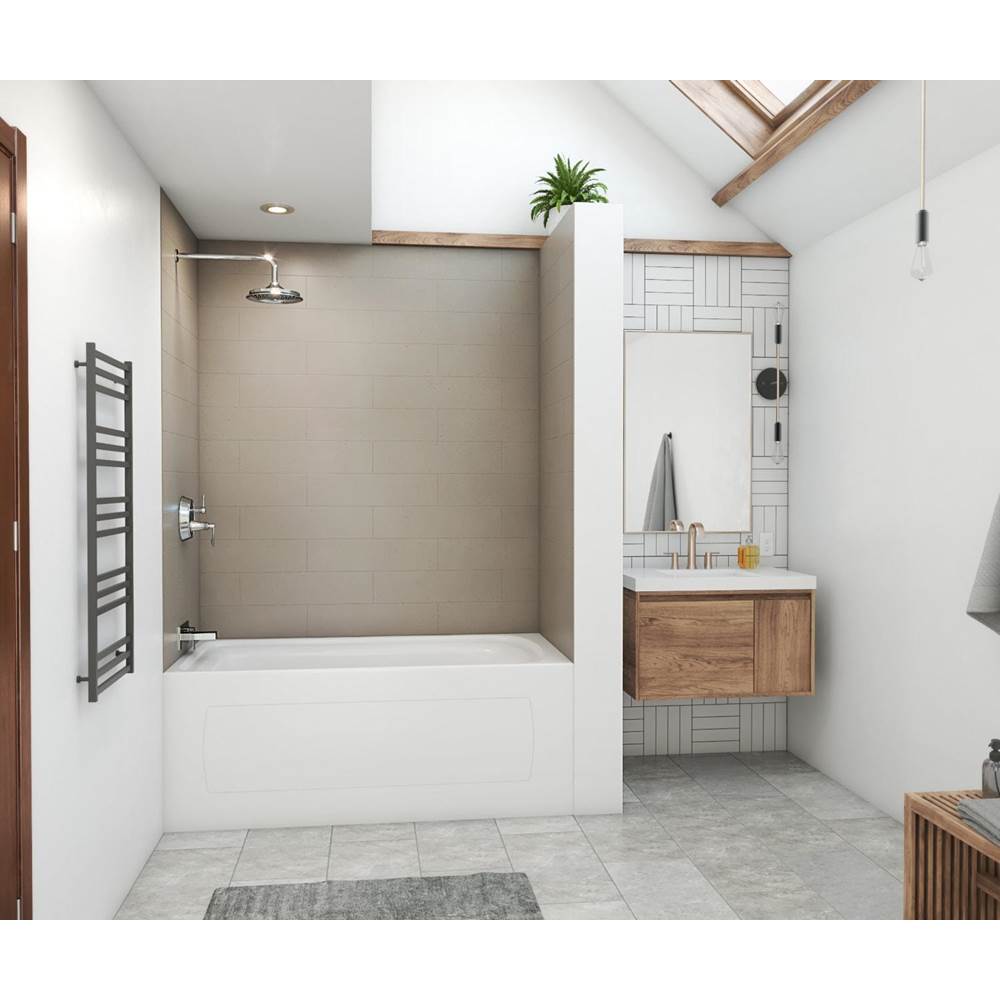 Swan MSMK72-3450 34 x 50 x 72 Swanstone® Modern Subway Tile Glue up Bathtub and Shower Wall Kit in Sandstone