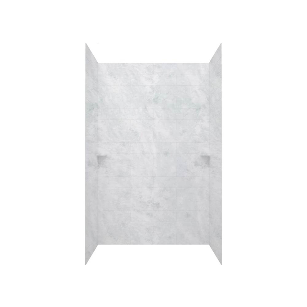 Swan MSMK84-3662 36 x 62 x 84 Swanstone® Modern Subway Tile Glue up Shower Wall Kit in Ice