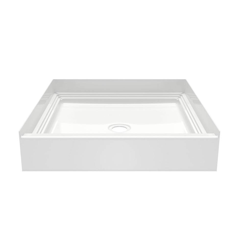 Swan VP3232CPANNS Solid Surface Alcove Shower Pan with Center Drain in White