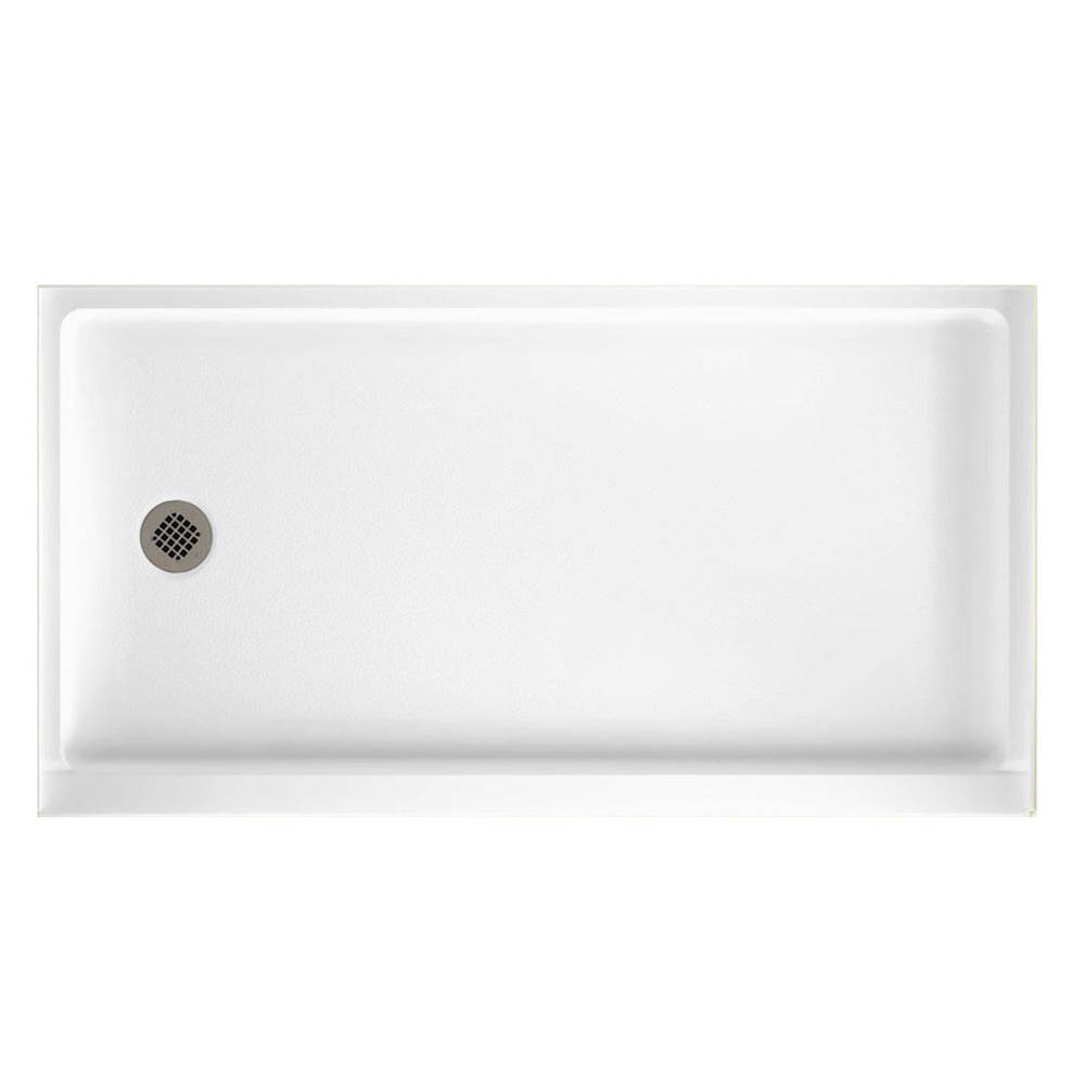 Swan SR-3260 32 x 60 Swanstone Alcove Shower Pan with Left Hand Drain Charcoal Gray