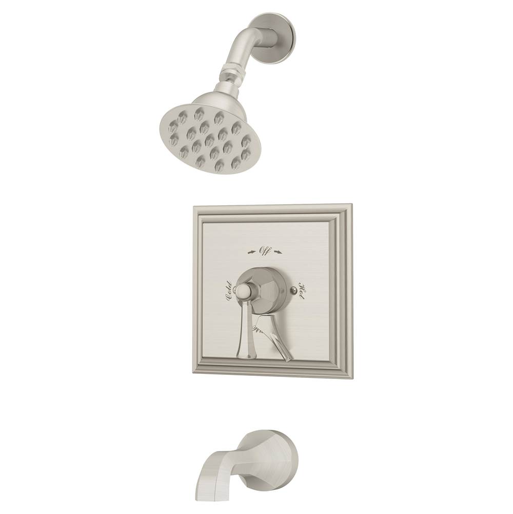 Symmons Canterbury Single Handle 1-Spray Tub and Shower Faucet Trim in Satin Nickel - 1.5 GPM (Valve Not Included)