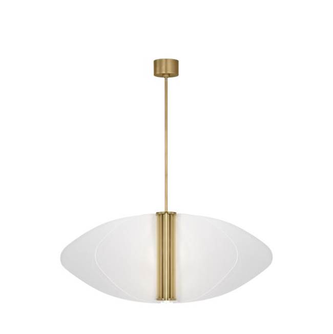 Visual Comfort Modern Collection Sean Lavin Nyra 1-Light Dimmable Led Grande Pendant With Plated Brass Finish And Acrylic Shade