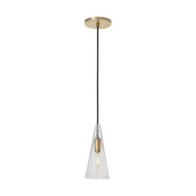 Visual Comfort Modern Collection Sean Lavin Selina 1-Light Dimmable Small Accent Pendant With Natural Brass Finish And Glass Shade