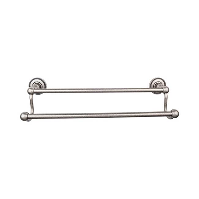 Top Knobs Edwardian Bath Towel Bar 30 In. Double - Beaded Bplate Antique Pewter