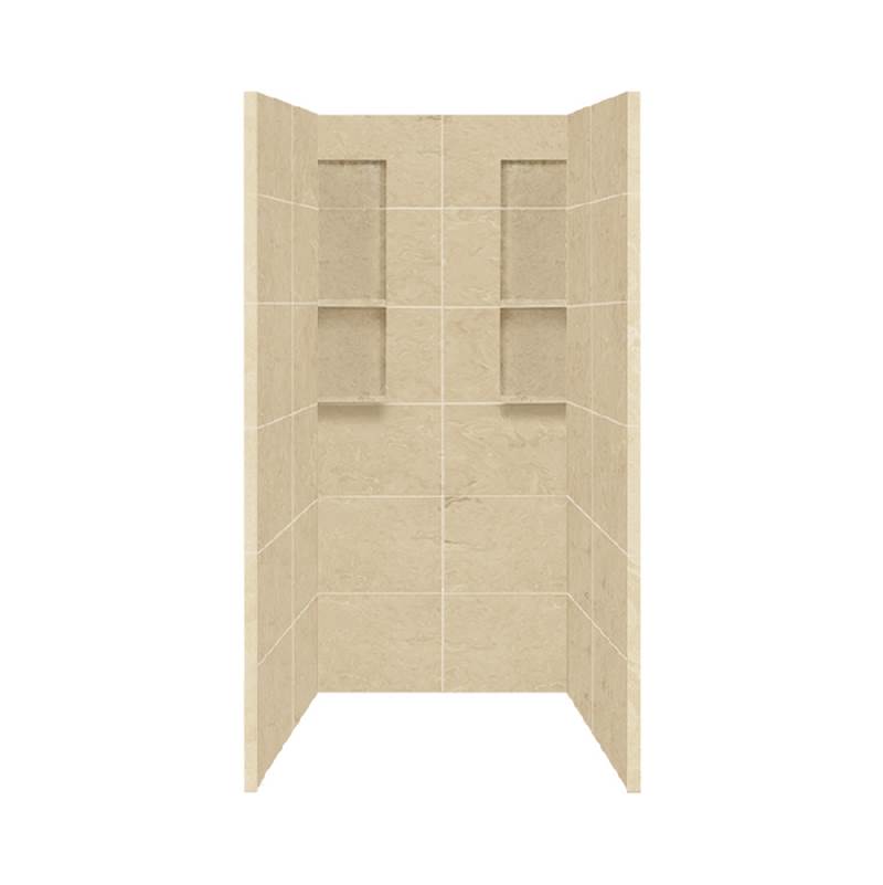 Transolid 36'' x 36'' x 80'' Solid Surface Shower Wall Surround in Almond Sky