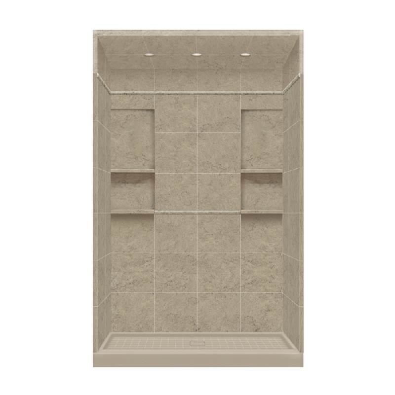 Transolid 36'' x 60'' x 95.75'' Solid Surface Alcove Shower Kit with Dome in Sand Mountain