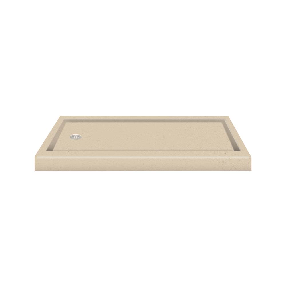 Transolid 60'' x 32'' Decor Solid Surface Left-Hand Shower Base in Matrix Khaki
