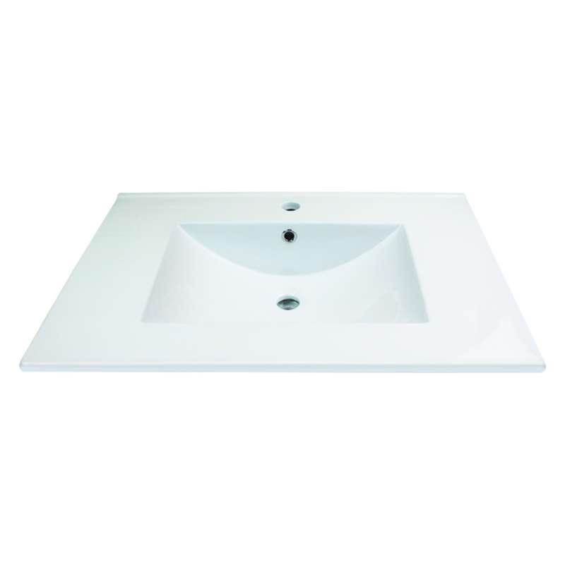 Transolid Juliette 25-in Vitreous China with Integrated Sink - 1 Faucet Hole