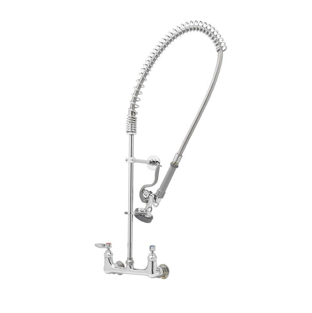 T&S Brass EasyInstall Pre-Rinse, Spring Action, Wall Mount Base, 8'' Centers, Wall Bracket