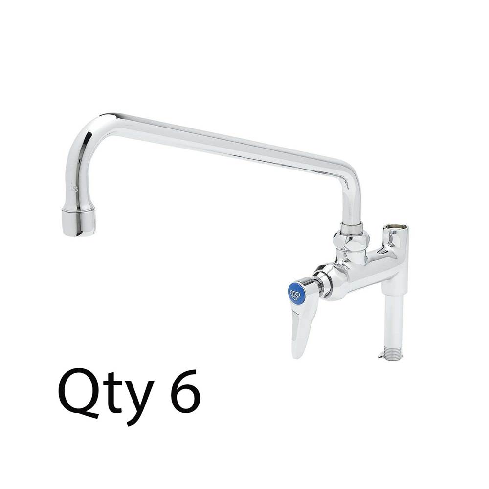 T&S Brass Add-On Faucet, 12'' Nozzle, Lever Handle (Qty. 6)