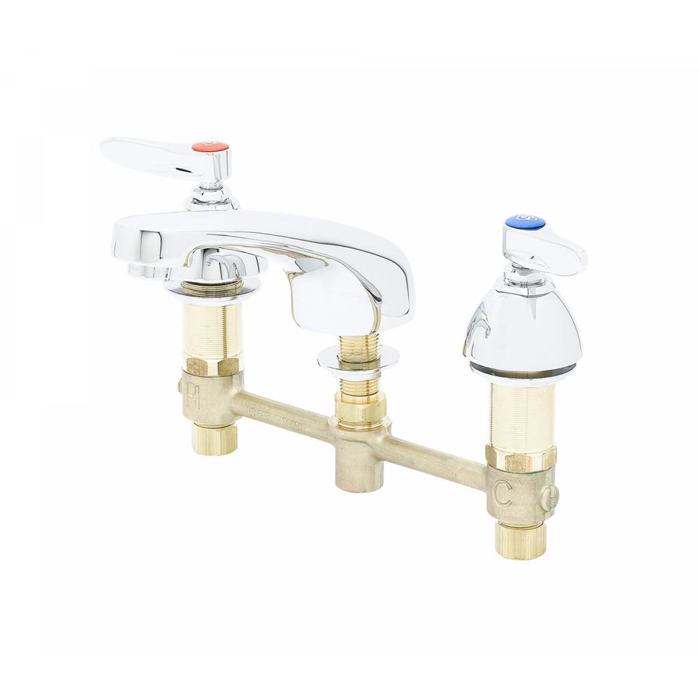 T&S Brass Easyinstall Concealed Widespread w/ Eterna, Levers, & Lavatory Spout w/ 0.5 Gpm Non-Aerated Spray Device