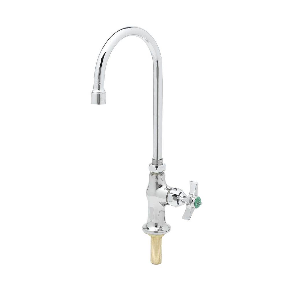 T&S Brass Lab Faucet, Single Temp., Swivel/Rigid Gooseneck, Aerator Outlet, 1/2'' NPSM Male Shank