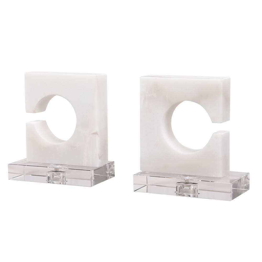 Uttermost Uttermost Clarin White & Gray Bookends, S/2