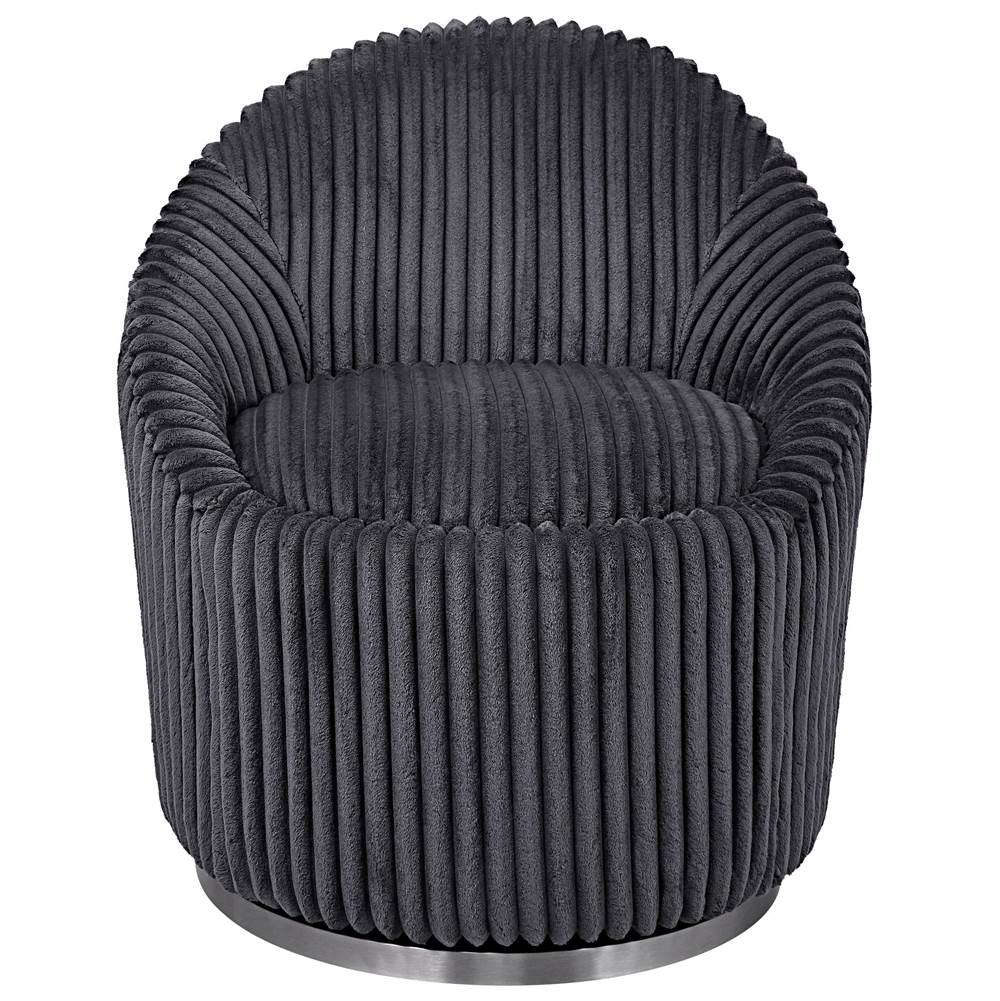 Uttermost Uttermost Crue Gray Fabric Swivel Chair