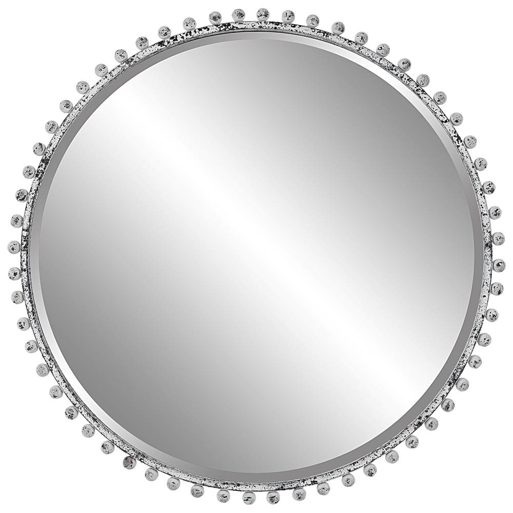 Uttermost Uttermost Taza Aged White Round Mirror