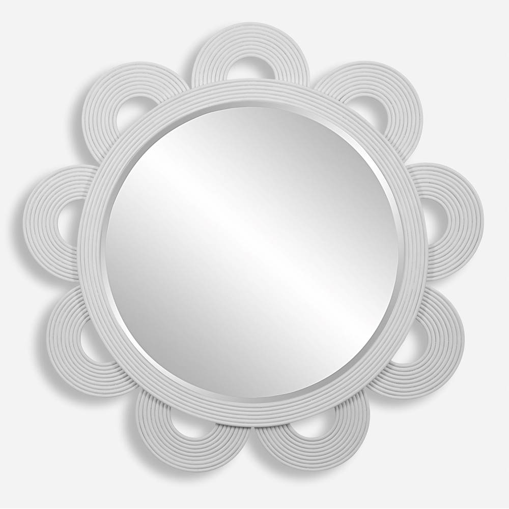 Uttermost Uttermost Clematis White Rattan Round Mirror