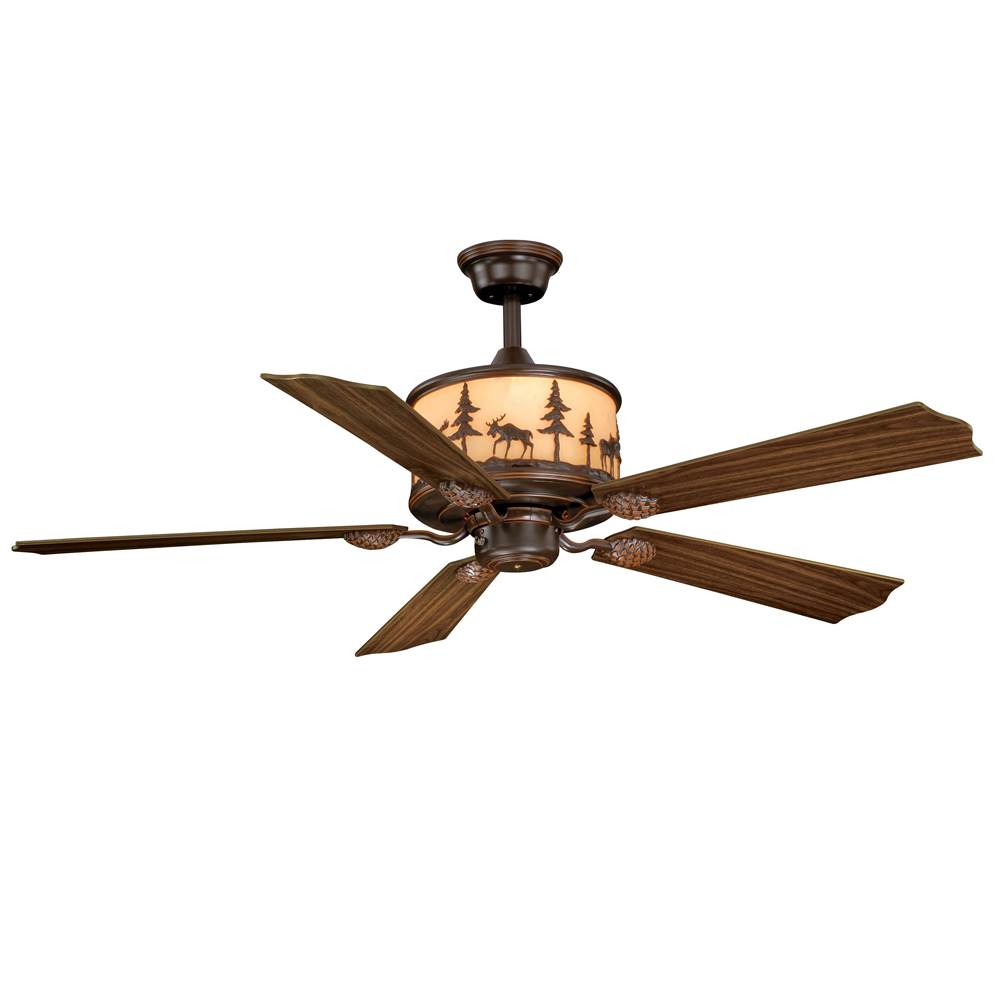 Vaxcel Yellowstone 56-in Rustic Moose Bronze Ceiling Fan and Remote