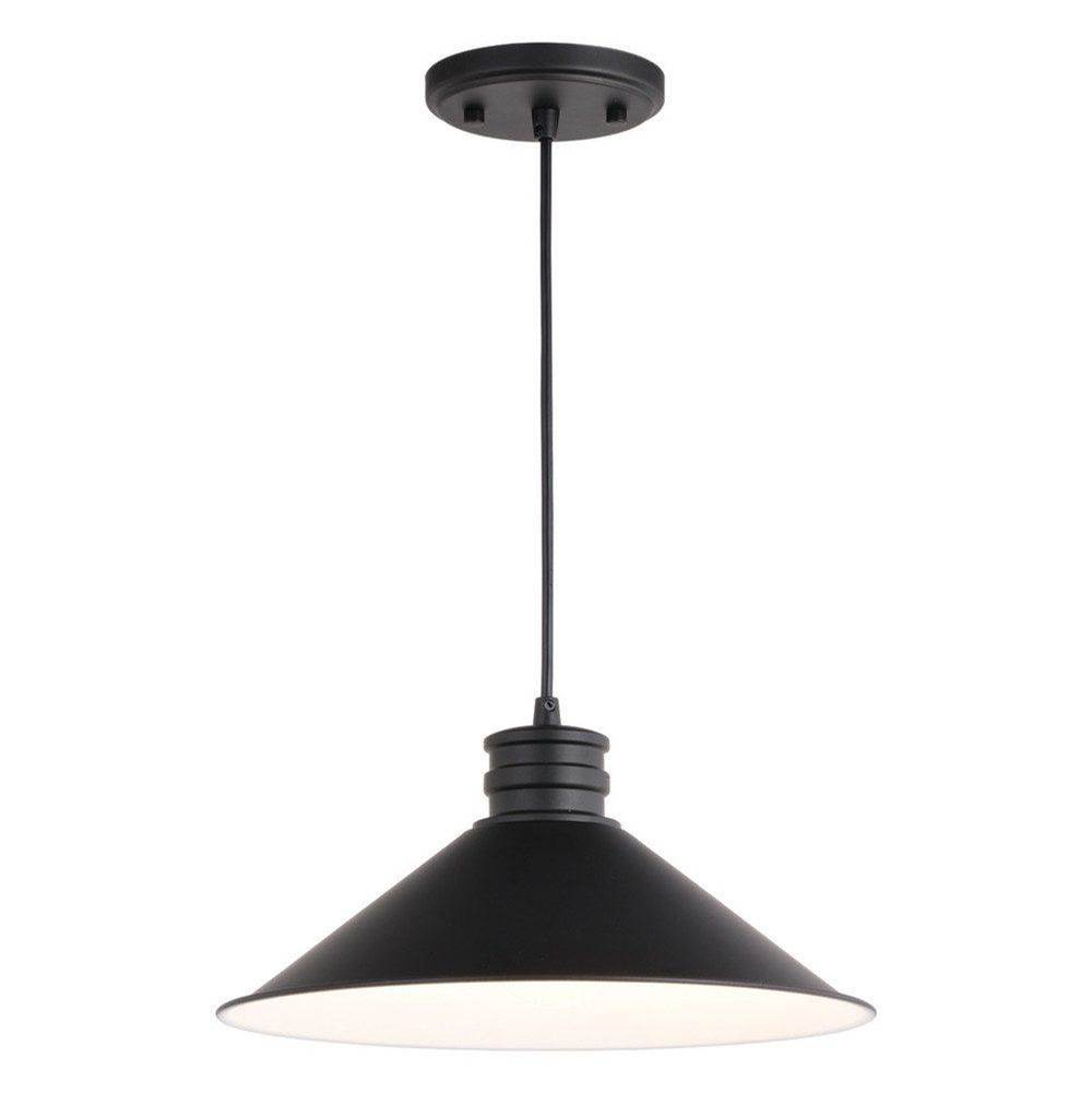 Vaxcel Akron 12-in. 1 Light Pendant Oil Rubbed Bronze and Matte White