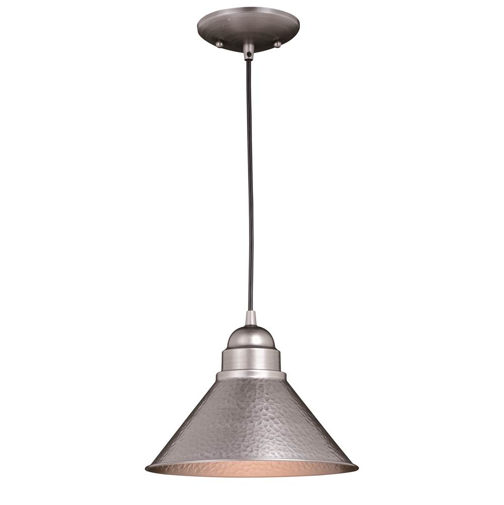 Vaxcel Outland 1 Light Pewter Farmhouse Outdoor Barn Dome Pendant