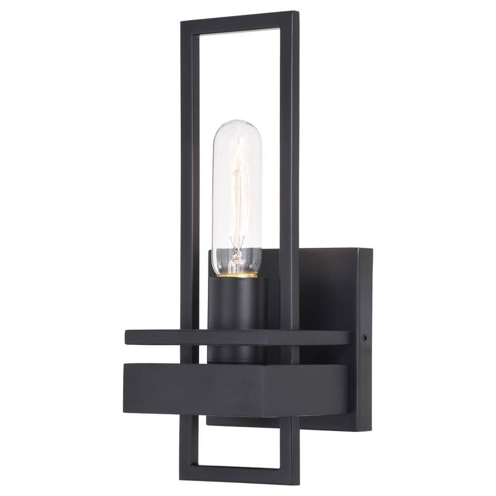 Vaxcel Marquis 1 Light Matte Black Contemporary Wall Sconce