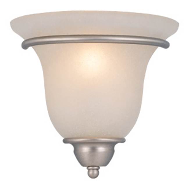 Vaxcel Monrovia 1 Light Brushed Nickel Flush Wall Sconce White Glass