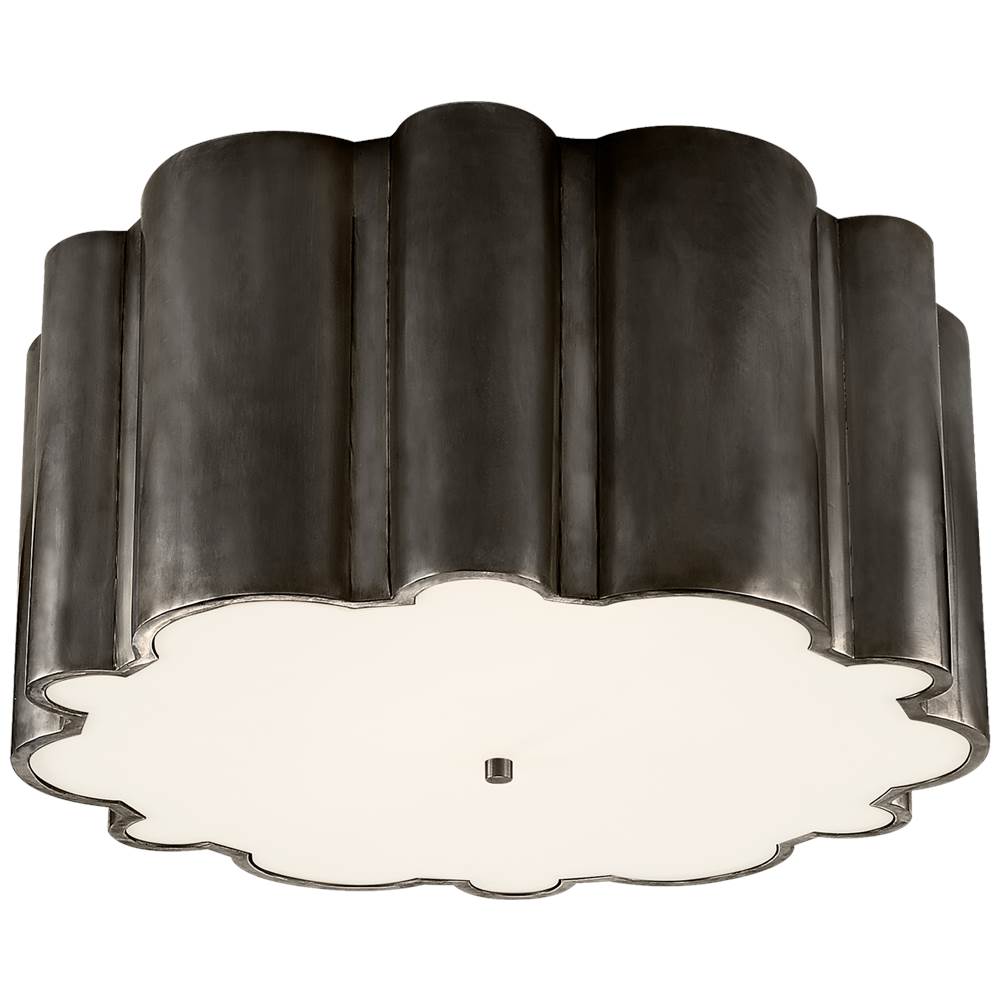 Visual Comfort Signature Collection Markos Grande Flush Mount in Gun Metal with Frosted Acrylic