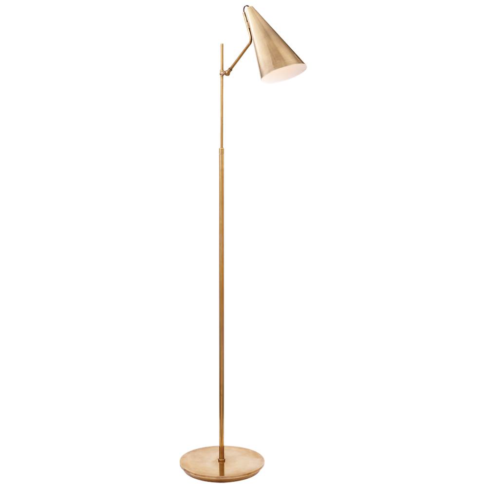 Visual Comfort Signature Collection Clemente Floor Lamp in Hand-Rubbed Antique Brass