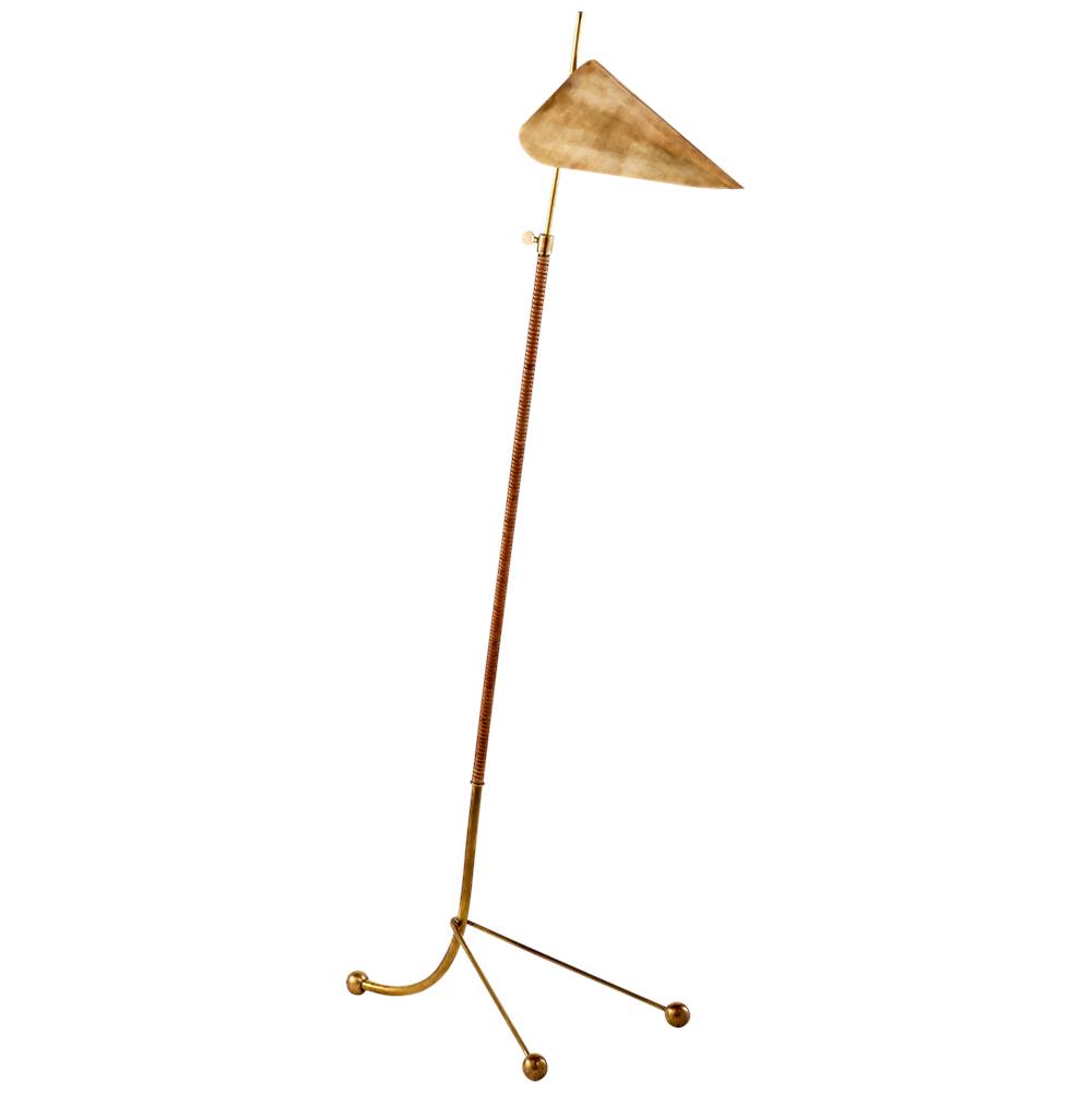 Visual Comfort Signature Collection Moresby Floor Lamp in Hand-Rubbed Antique Brass