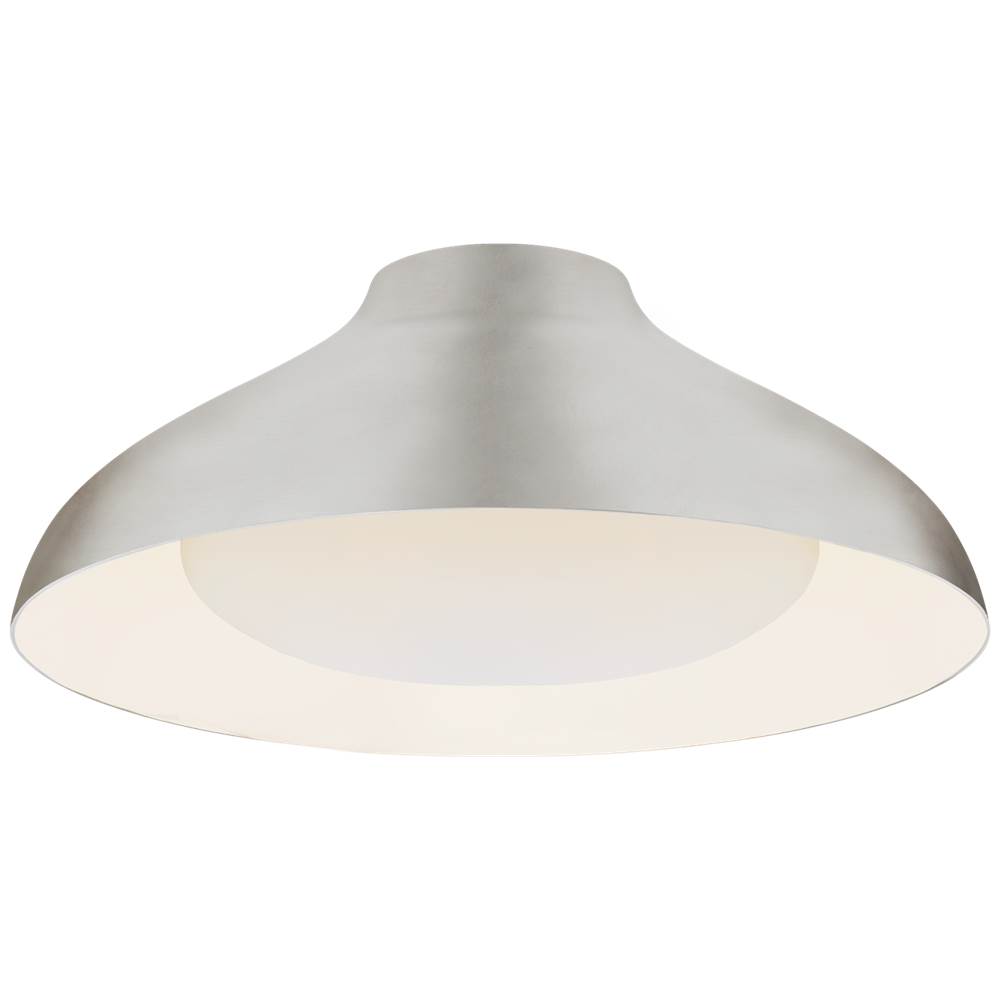 Visual Comfort Signature Collection Agnes 18'' Flush Mount in Burnished Silver Leaf with Soft White Glass