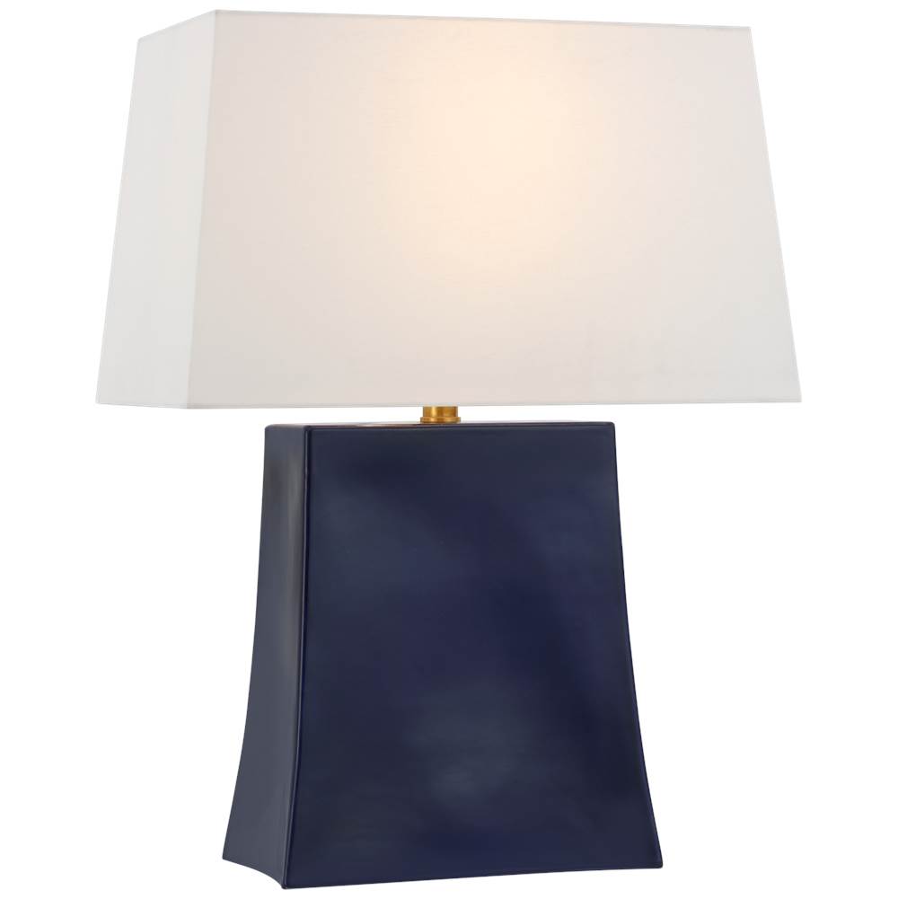 Visual Comfort Signature Collection Lucera Medium Table Lamp in Denim with Linen Shade