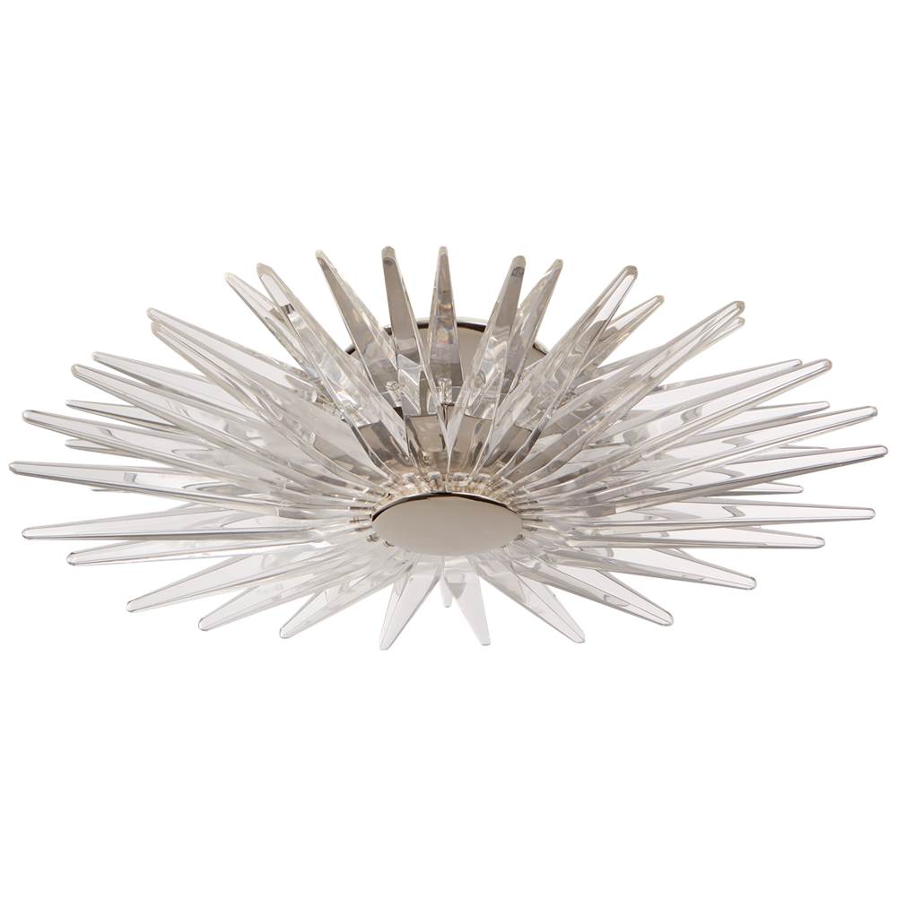 Visual Comfort Signature Collection Quincy Small Flush Mount in Polished Nickel with Clear Acrylic