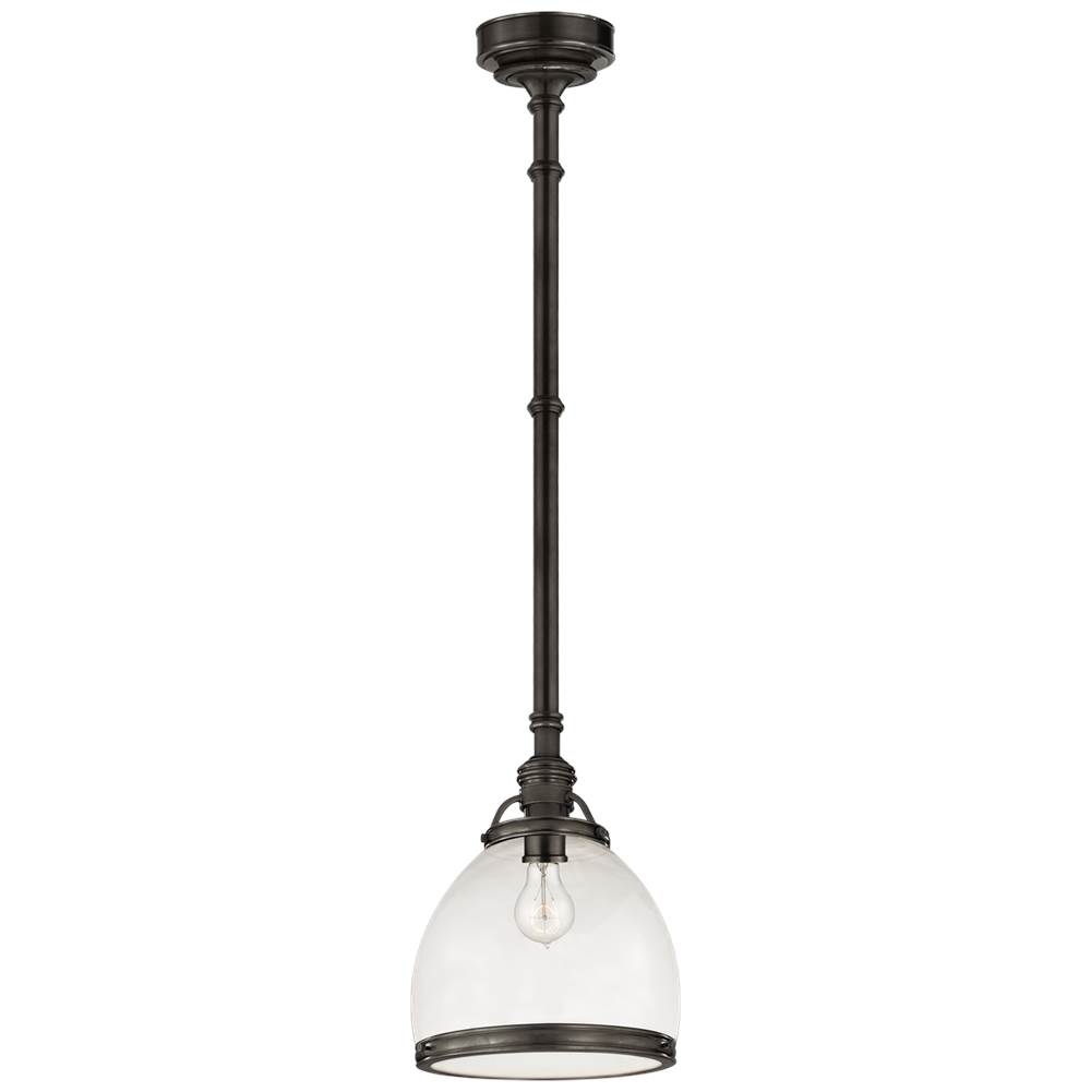 Visual Comfort Signature Collection Sloane Single Pendant in Bronze with Clear Glass