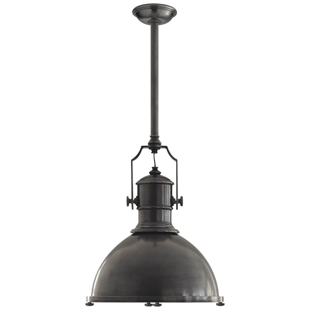 Visual Comfort Signature Collection Country Industrial Large Pendant in Bronze with Bronze Shade